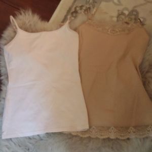 Two xs shelf bra tank tops from Express